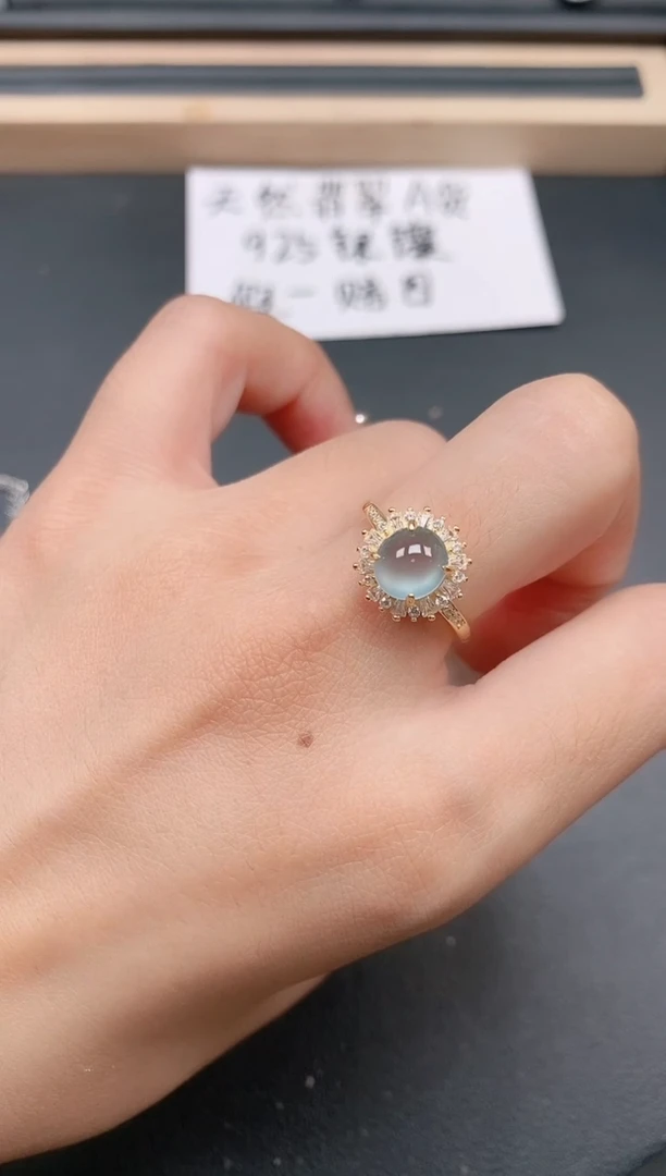 银S925镶嵌戒指翡翠11111
