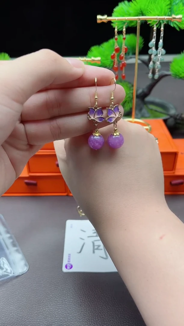 玛瑙/玉髓耳饰银S925镶嵌421000