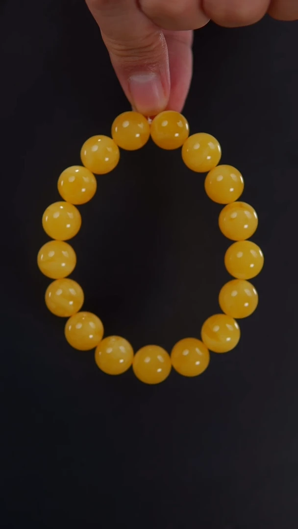 【闪购商品】蜜蜡手链未镶嵌21.67焦皮料圆珠手串