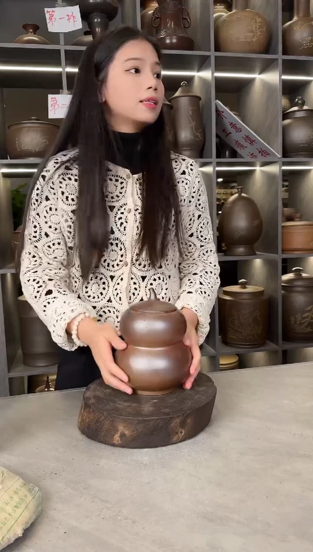 【闪购商品】罐本陶手作泥兴陶手工葫芦罐1斤（瑕疵