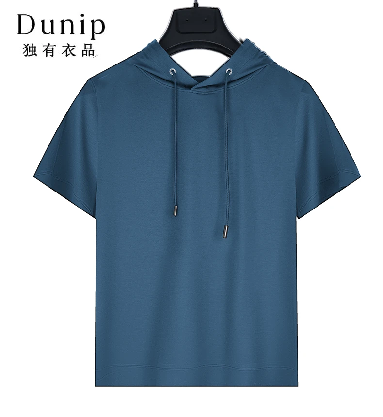 瑜姐男装25年夏季新款原创时尚简约百搭连帽短袖25DU3058-2