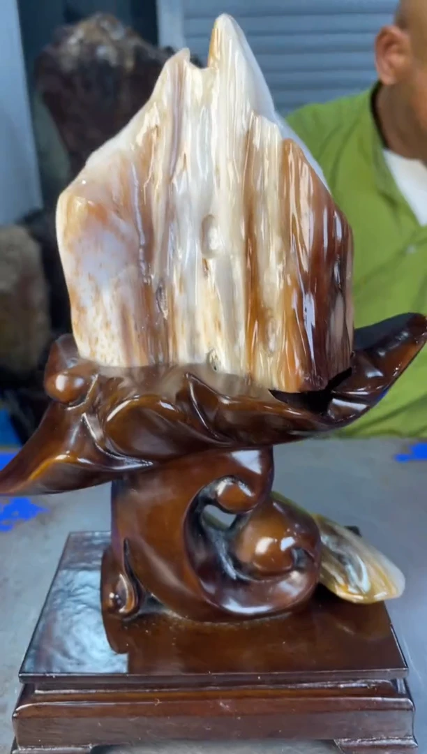 未镶嵌摆件硅化玉54