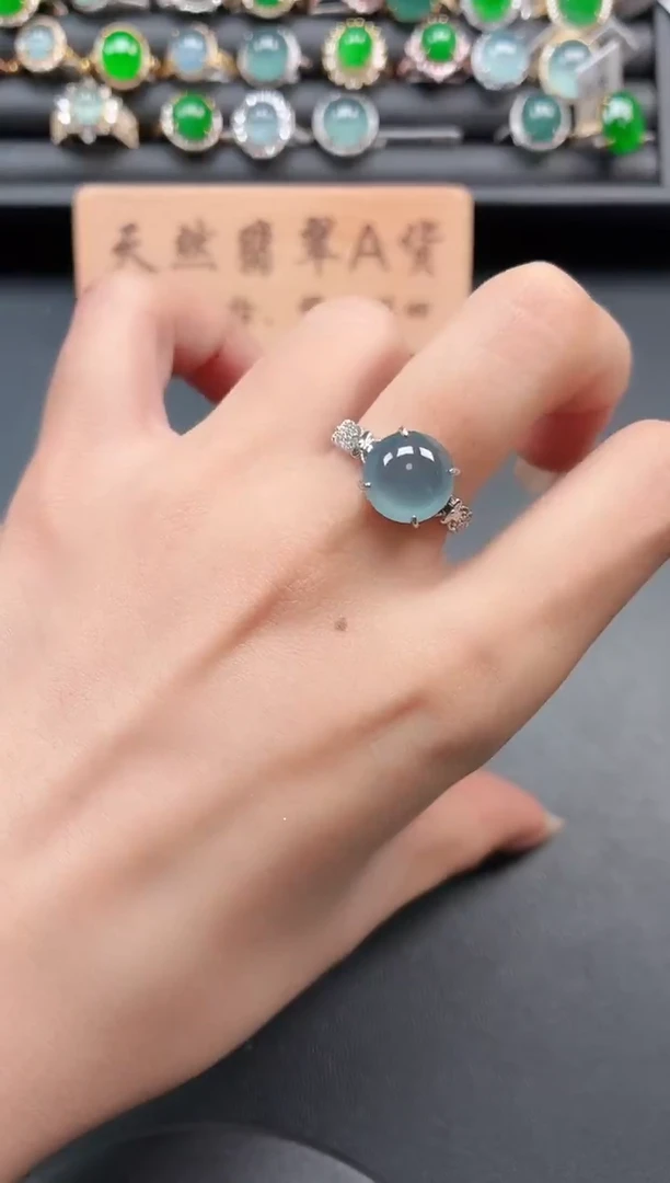 银S925镶嵌戒指翡翠11