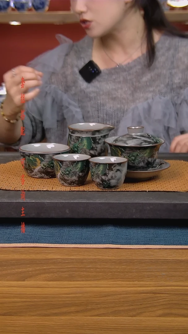 简装家用款5件套 老陶泥开片纹陶瓷茶具