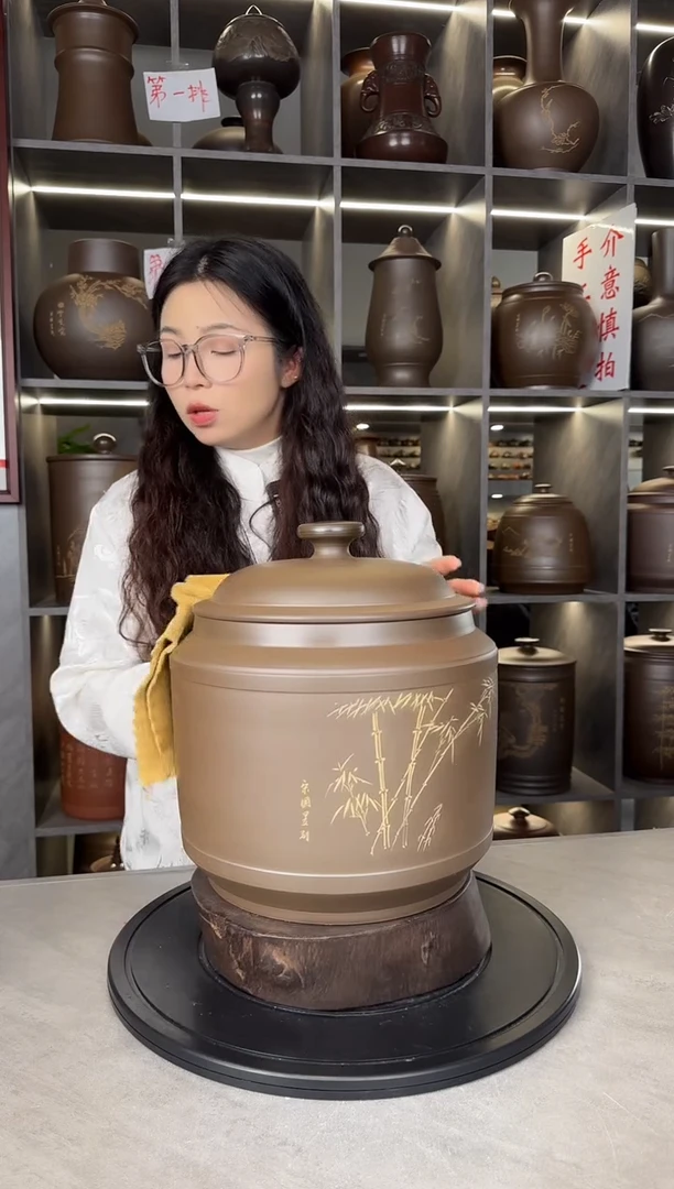 【闪购商品】罐本陶手作坭兴陶5-6斤装茶叶罐手工痕迹