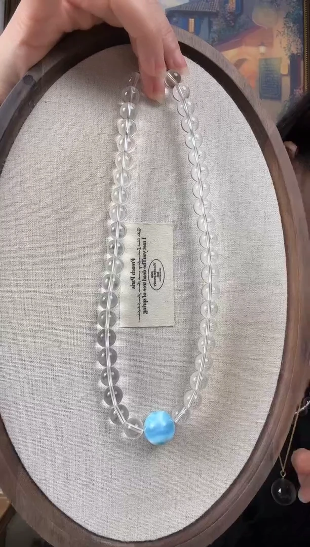 颈饰银S925镶嵌水晶纯天然水晶项链