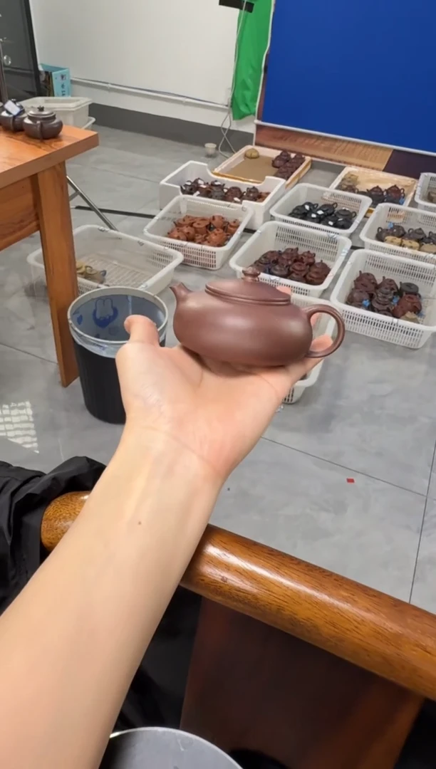 茶壶紫砂千禧紫泥全手工微微瑕-018