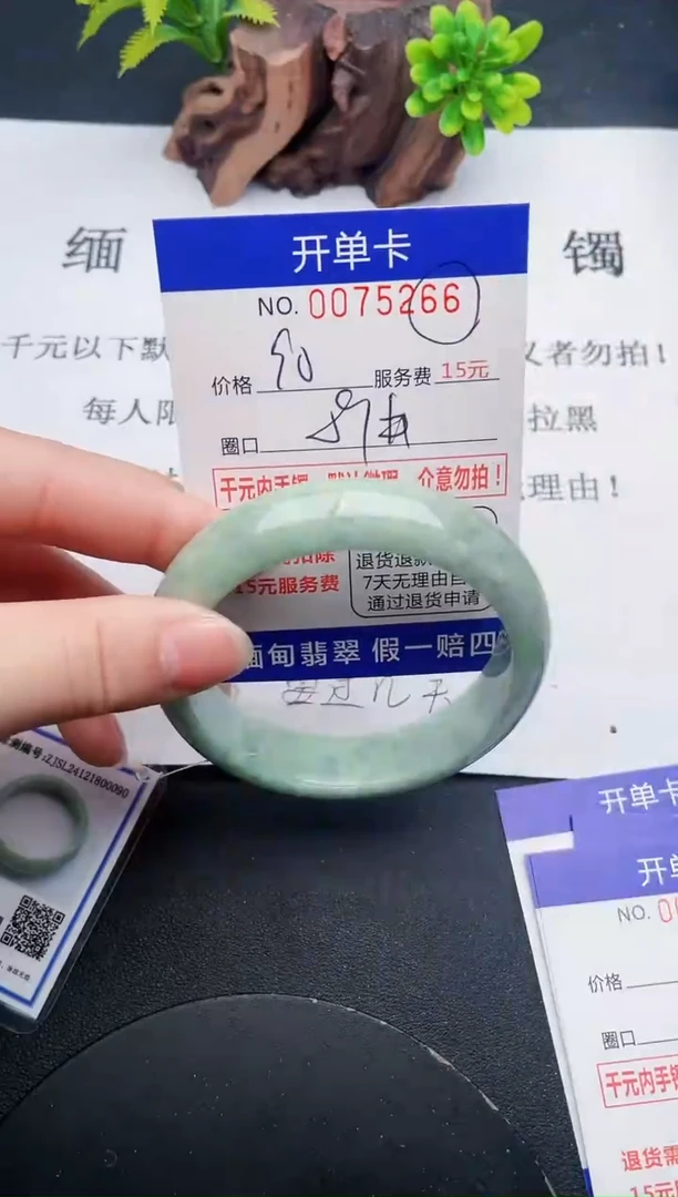 【闪购商品】翡翠手镯未镶嵌66天然翡翠A货