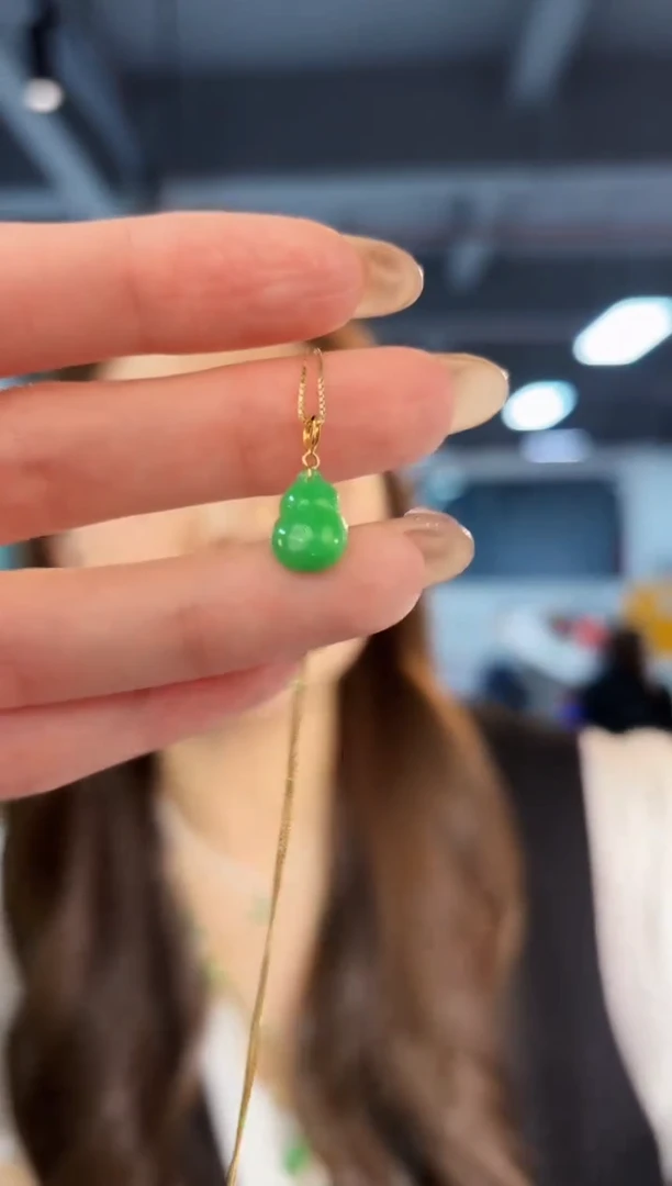 【闪购商品】翡翠吊坠(不含链)18K金镶嵌缅料A货/支持复检/一件