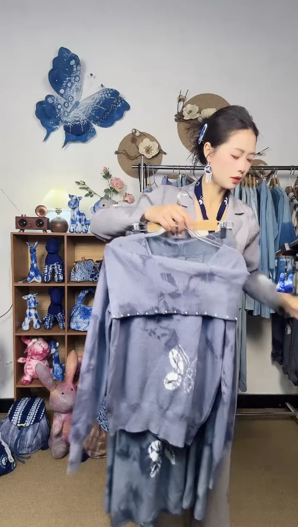 佳**a大理青纱云染女装