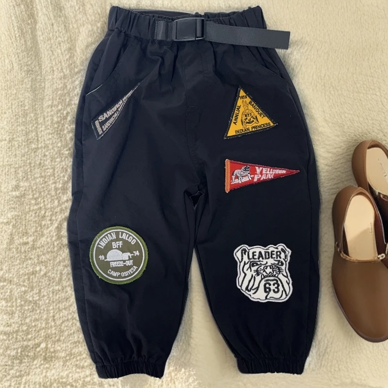 2070【轻薄徽章】时尚印花秋款休闲裤