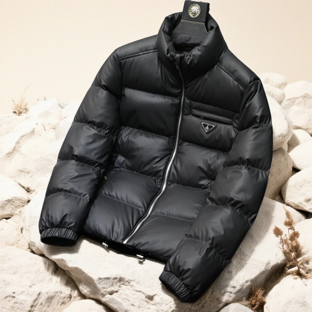 诺顿雷斯立领羽绒服男士冬季新款简约修身欧洲站潮牌鸭绒保暖外套