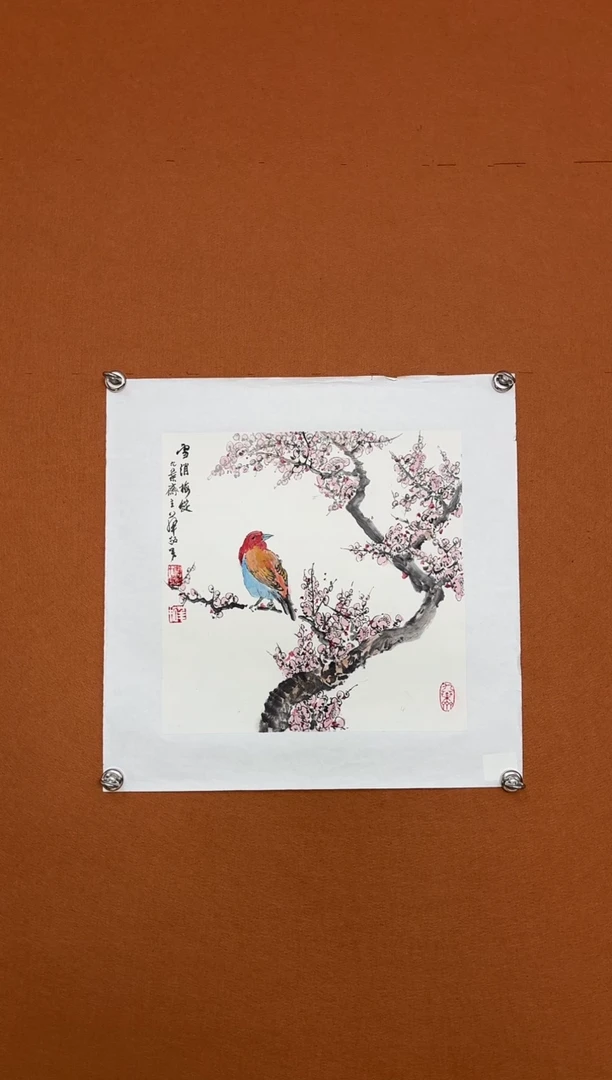 【闪购商品】国画荣宝斋甄选华拓花鸟作品一平尺斗方带证书