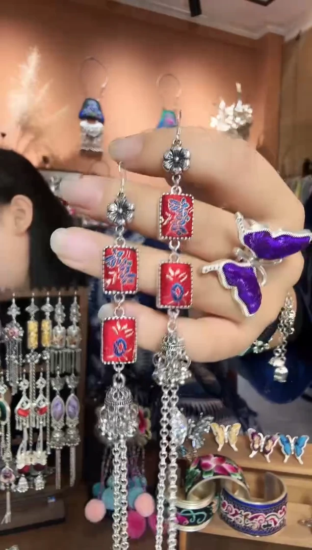 刺绣纯手工民族风耳环