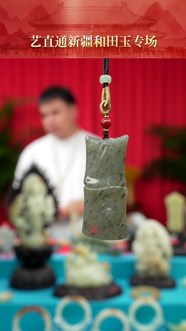 未镶嵌和田玉挂件闪购墨绿知足常乐多样性发发一件