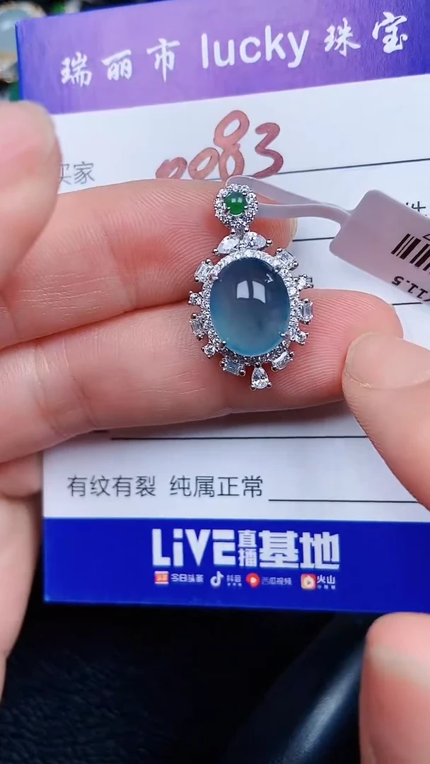 颈饰银S925镶嵌翡翠0083
