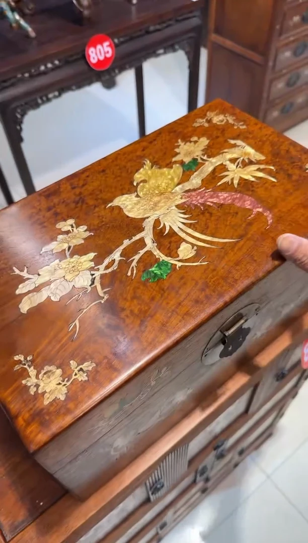 木木头款40缅花长尾鸟翻盖箱428