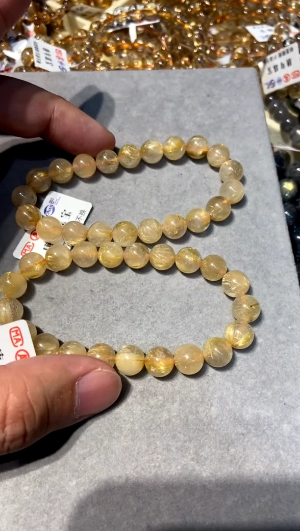 【闪购商品】水晶767-未镶嵌金发8mm+带证书 多样性发其一