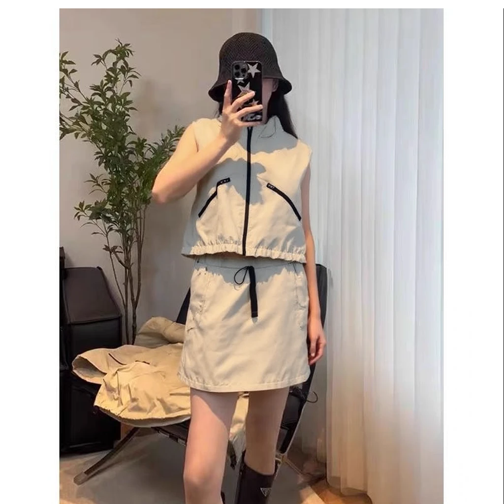 91001高端专享夏款天花板半身裙套装卡其（B）