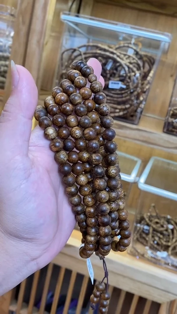 沉香手串海南莺歌绿圆珠长串0.9多样性发其一