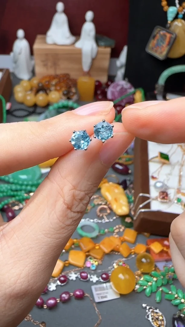 托帕石银S925镶嵌耳环闪购商品59