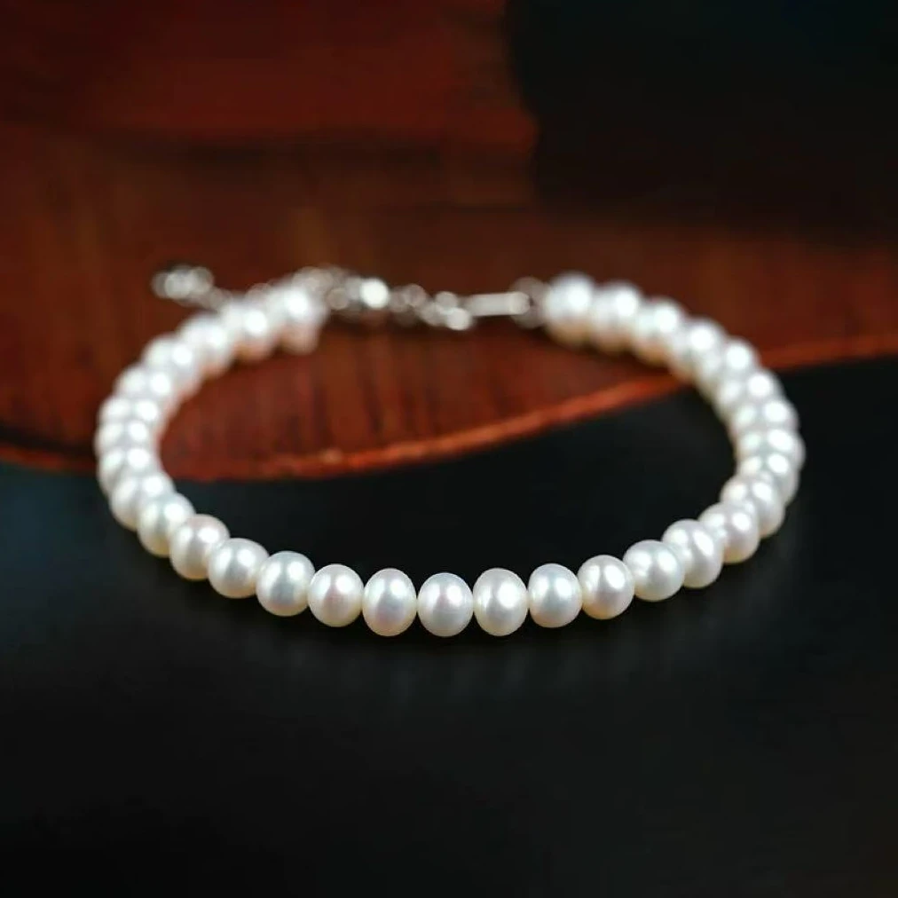 小米珠白色珍珠延长链手链