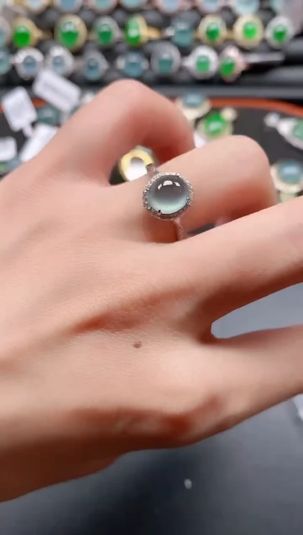 银S925镶嵌戒指翡翠11