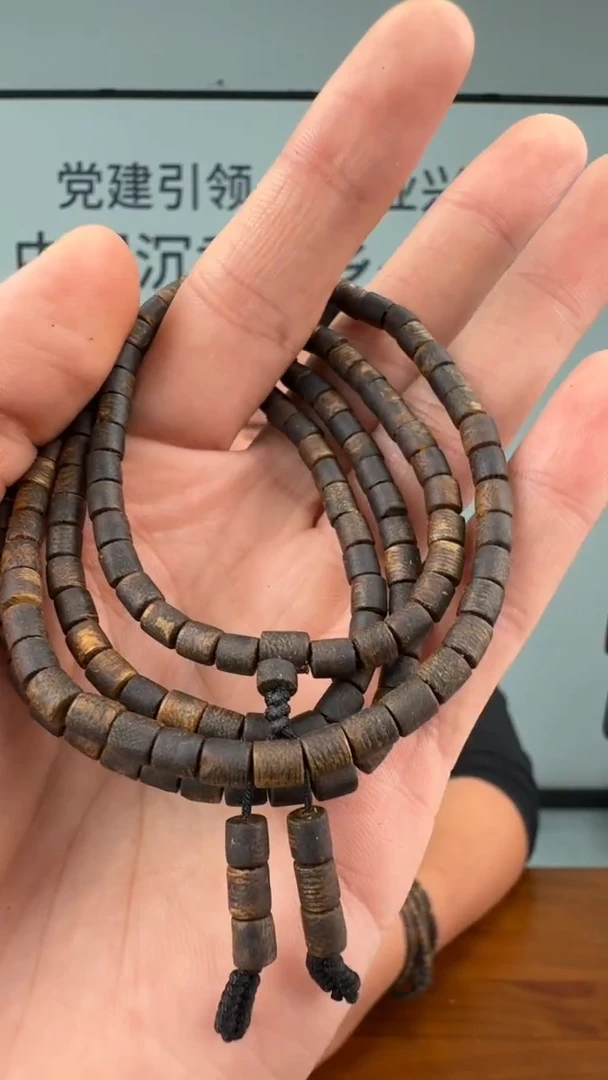 沉香手串收藏级核绿奇楠沉水直切桶珠多圈多样性发一12-TT1