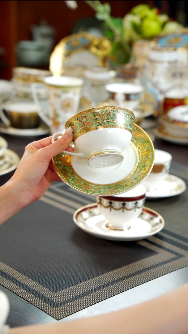 瓷片咖啡杯碟1套