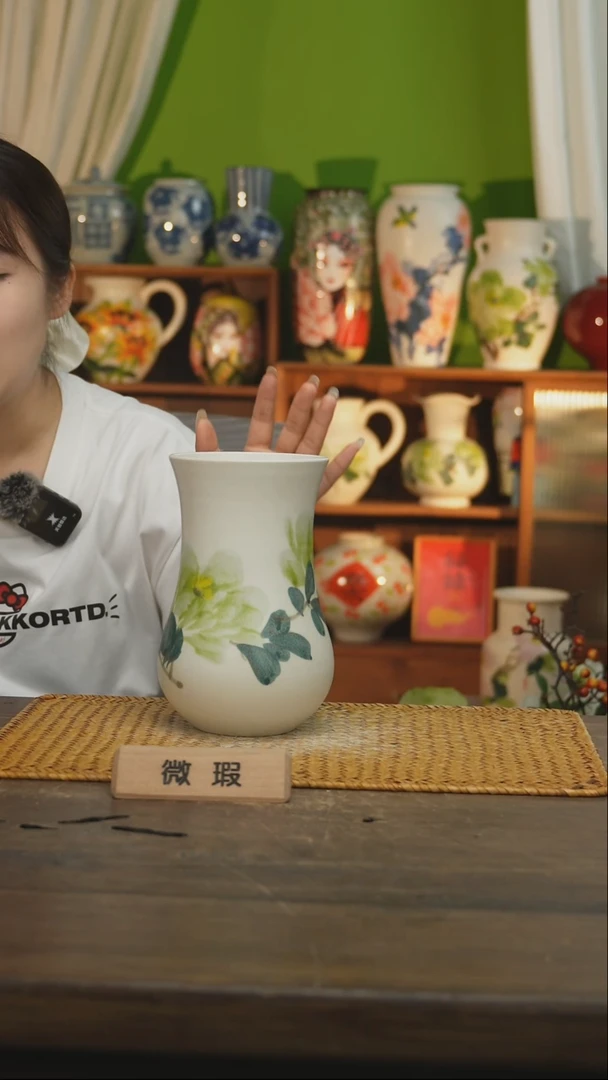 瓷片景德镇纯手工手绘花器摆件