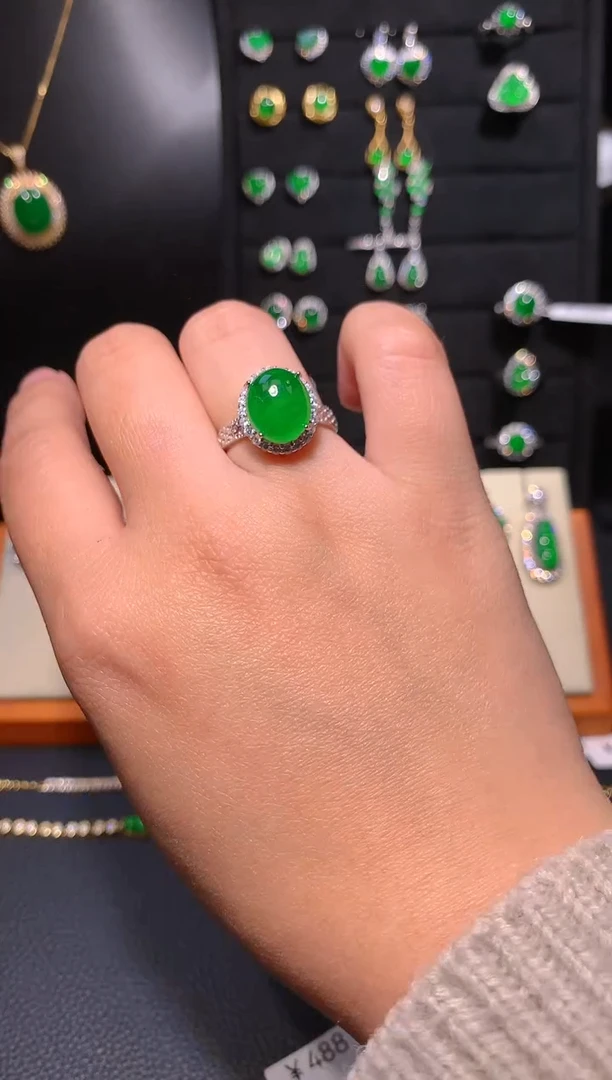 【闪购商品】翡翠戒指银S925镶嵌戒指