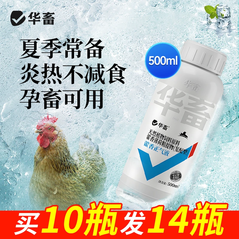 兽用藿香正气液冰爽VC猪牛羊消暑炎热降温冰凉饲料添加剂S