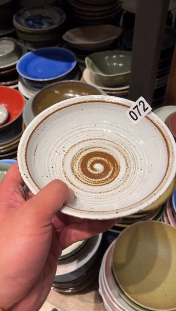 【闪购商品】瓷片72  白麻点立口碗1个