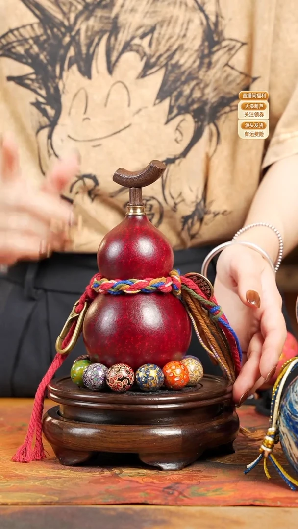 WU131大漆酒葫芦不包手串及旋转底座