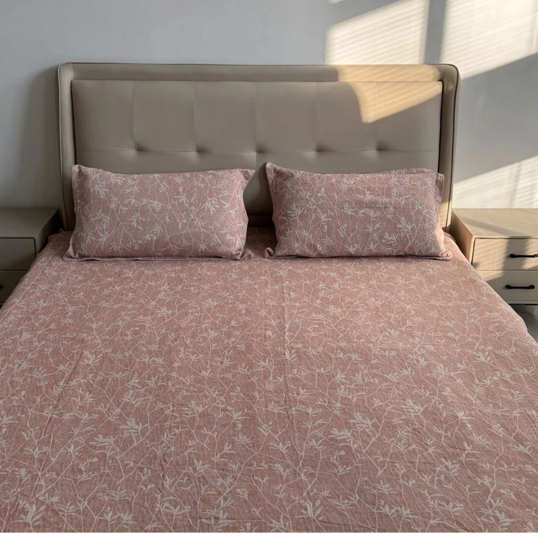 春意盎然竹汉麻棉被套三件套