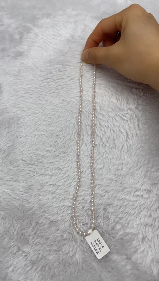 项链银S925镶嵌海水珍珠AK3.5-4mm