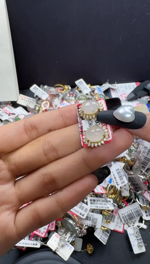 翡翠戒指银S925镶嵌戒指429