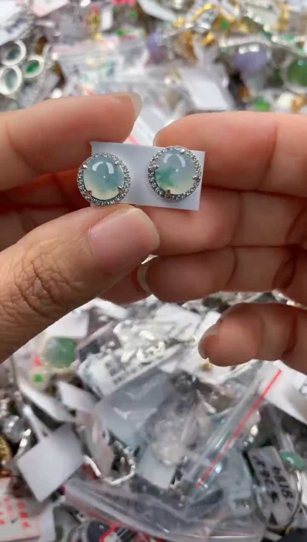 银S925镶嵌戒指翡翠222              6