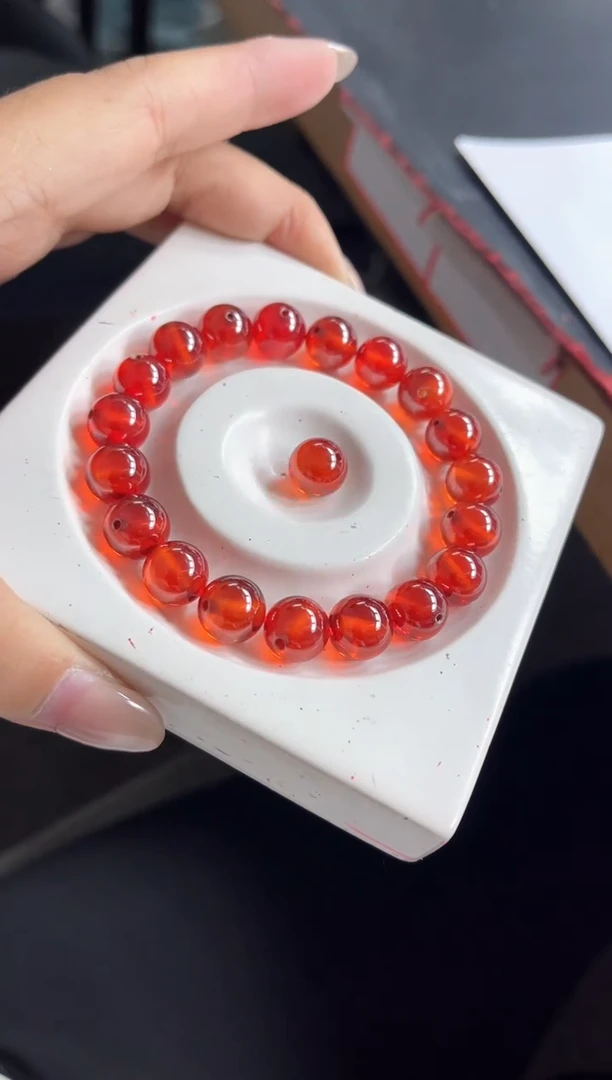 散珠天然锆石未镶嵌A1549 红锆石10mm3个15元