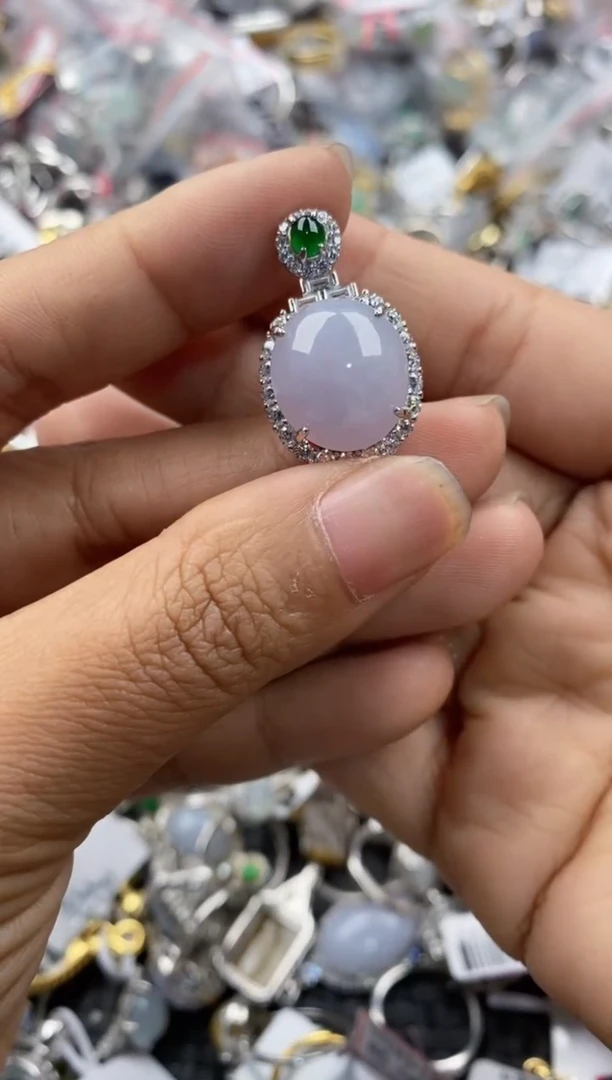 银S925镶嵌戒指翡翠2222----7