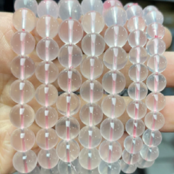 7A-A天然莫桑星光粉晶手链手串六芒星光粉水晶手串招正桃花旺姻缘