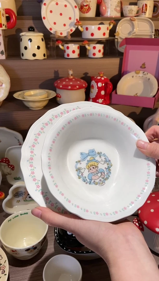 【闪购商品】瓷LB蓝色酸奶碗+盘 2件套