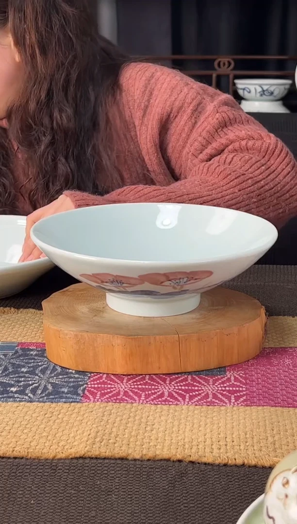 【闪购商品】碗开播福利牵牛花9寸高足斗碗