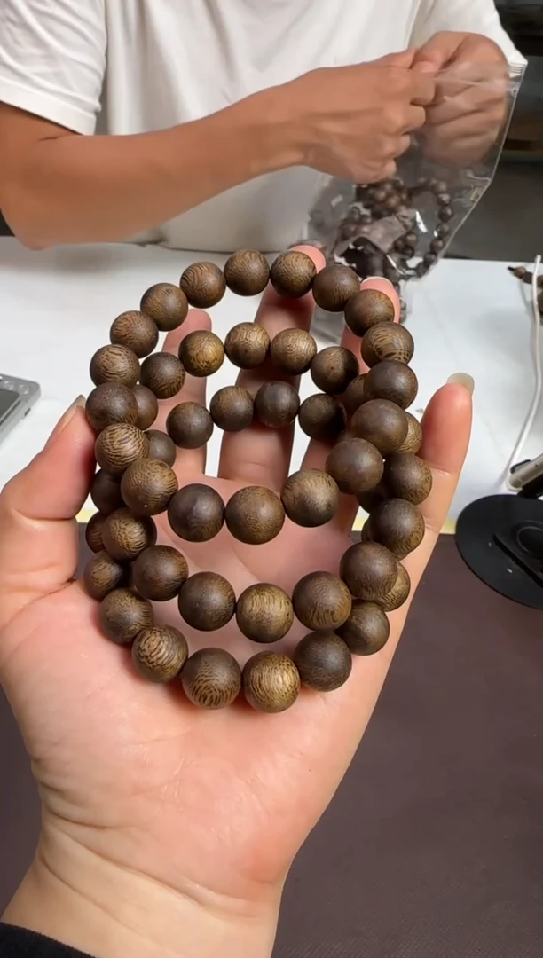 手串沉香窖藏老料海南老白棋正圆珠单圈12mm多样性发1
