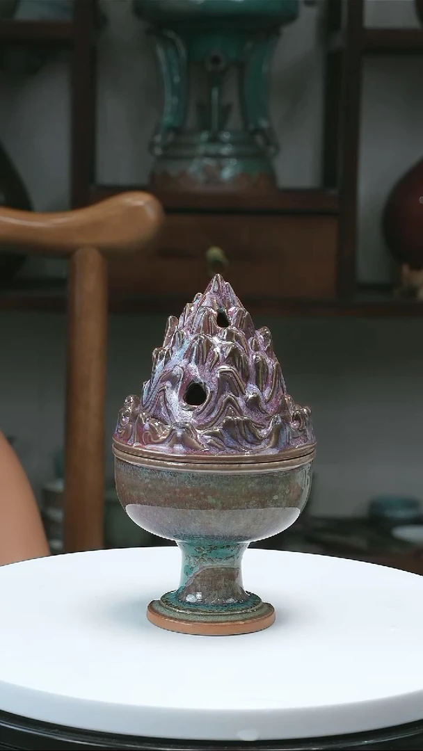 钧瓷香炉绿野博山炉