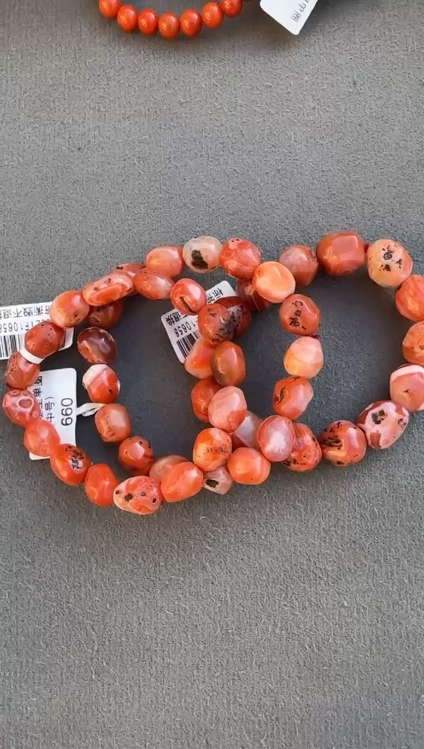 未镶嵌单圈南红玛瑙原矿无优化冷水河随型多样发一串不保无裂