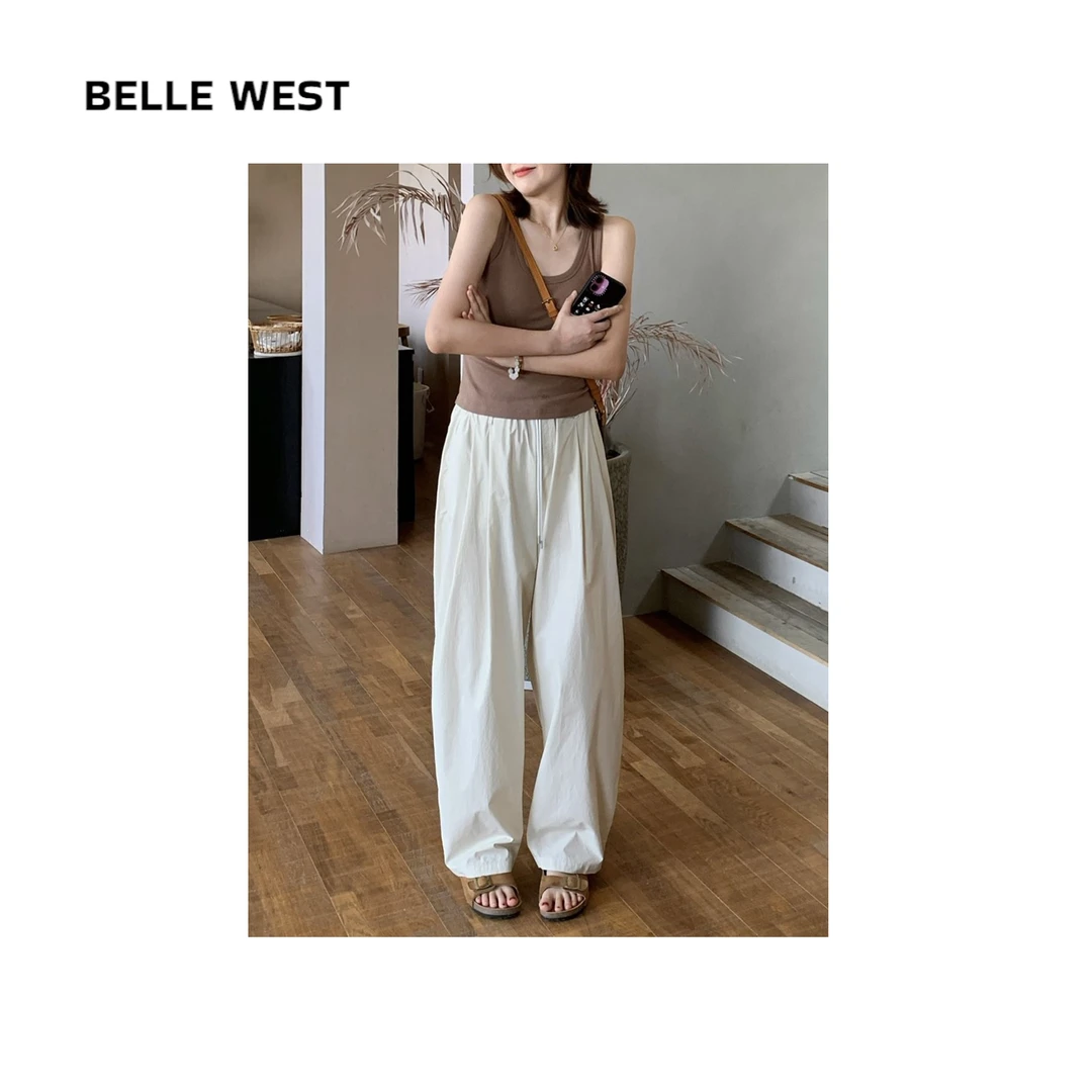 【会呼吸空气裤】纸感零负担松紧腰抽绳双调节休闲裤 W-3488