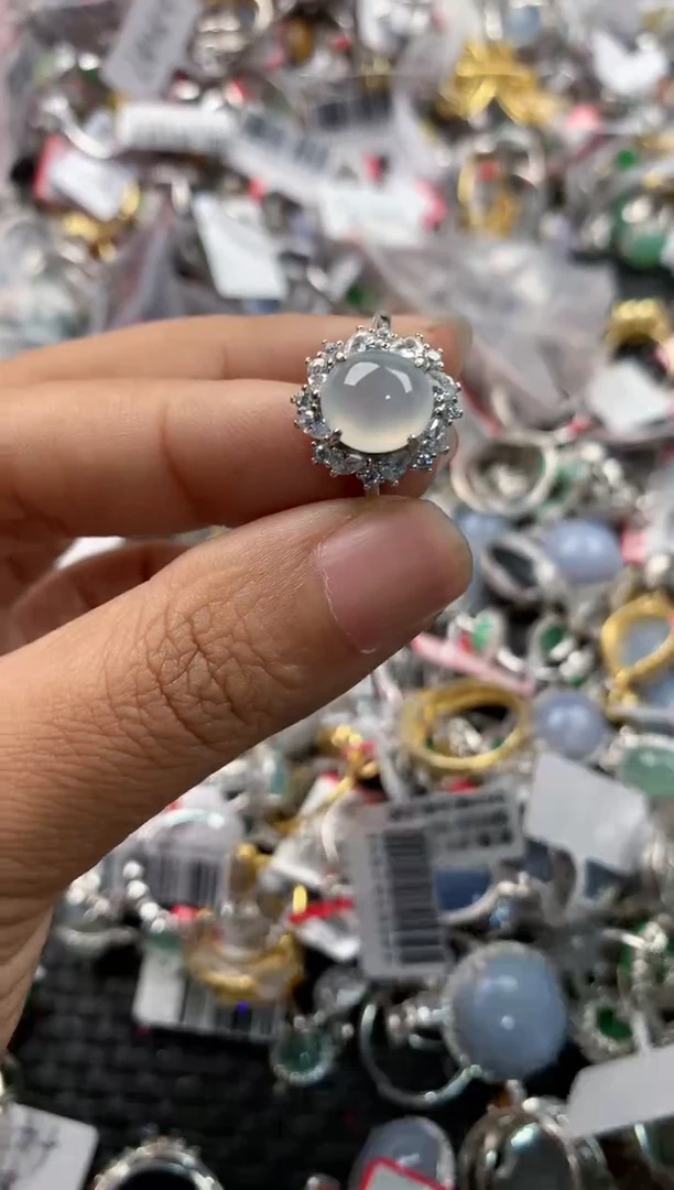 银S925镶嵌戒指翡翠12                5