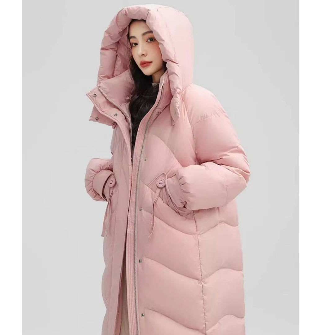 YE3B627731Z女款防风秋冬时尚冬季休闲羽绒服连帽保暖厚款长款女