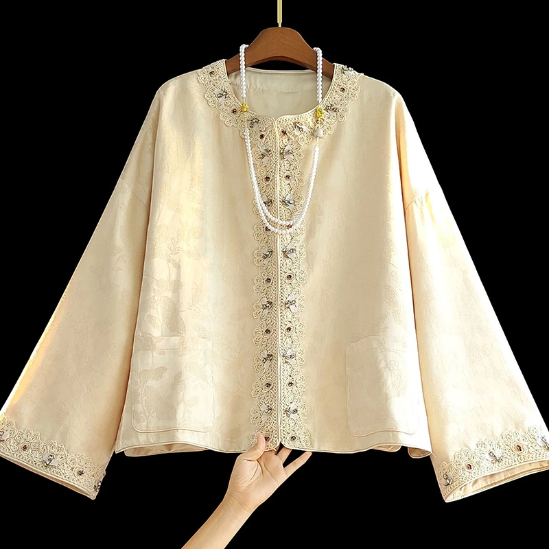 新中式复古提花女士短外套设计感小众国风上衣